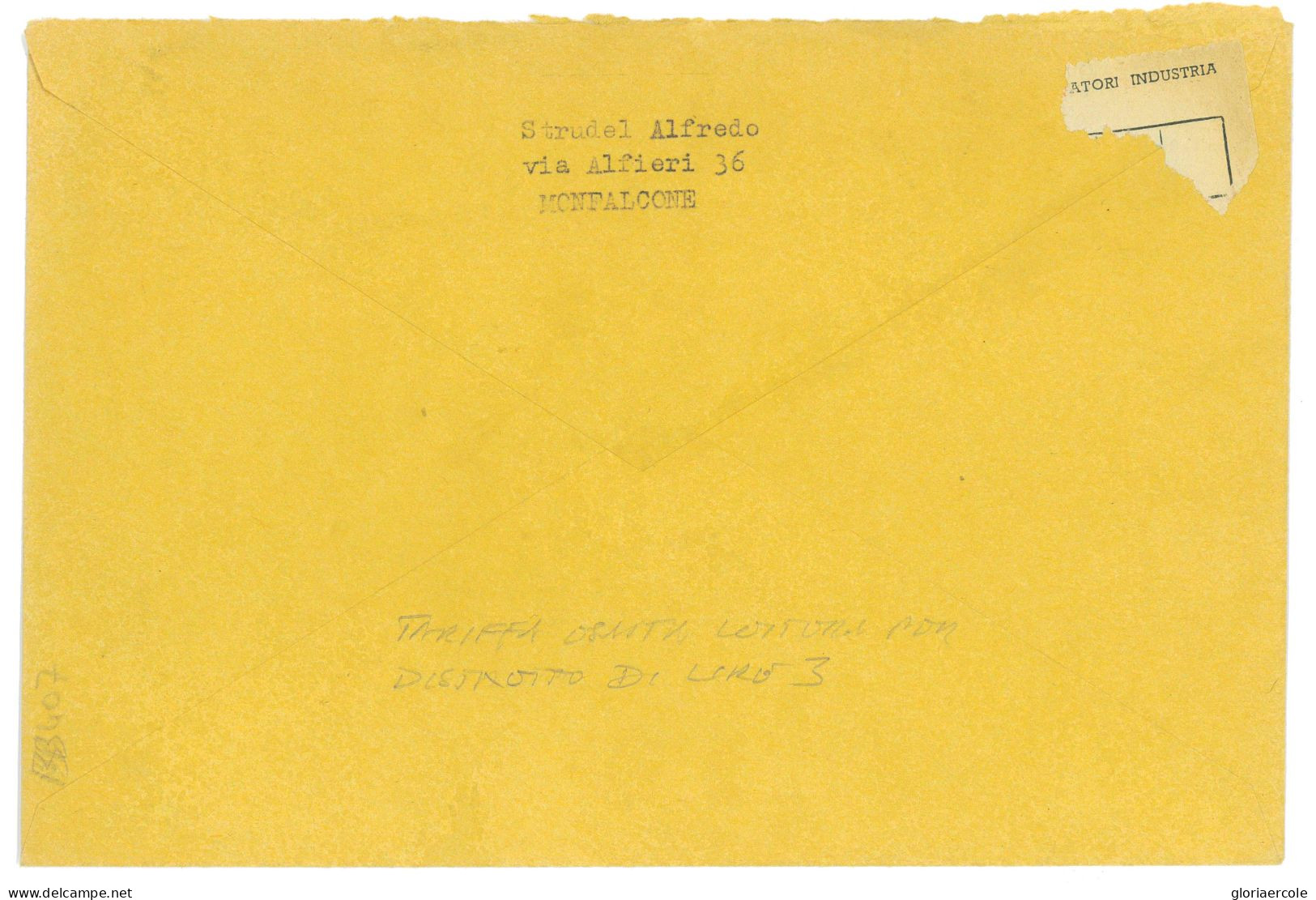 P2653 - ITALIA AMGVG , LETTERA DA MONFALCONE PER DISTRETTO IN TARIFFA ESATTA. 20.7.47 - Poststempel