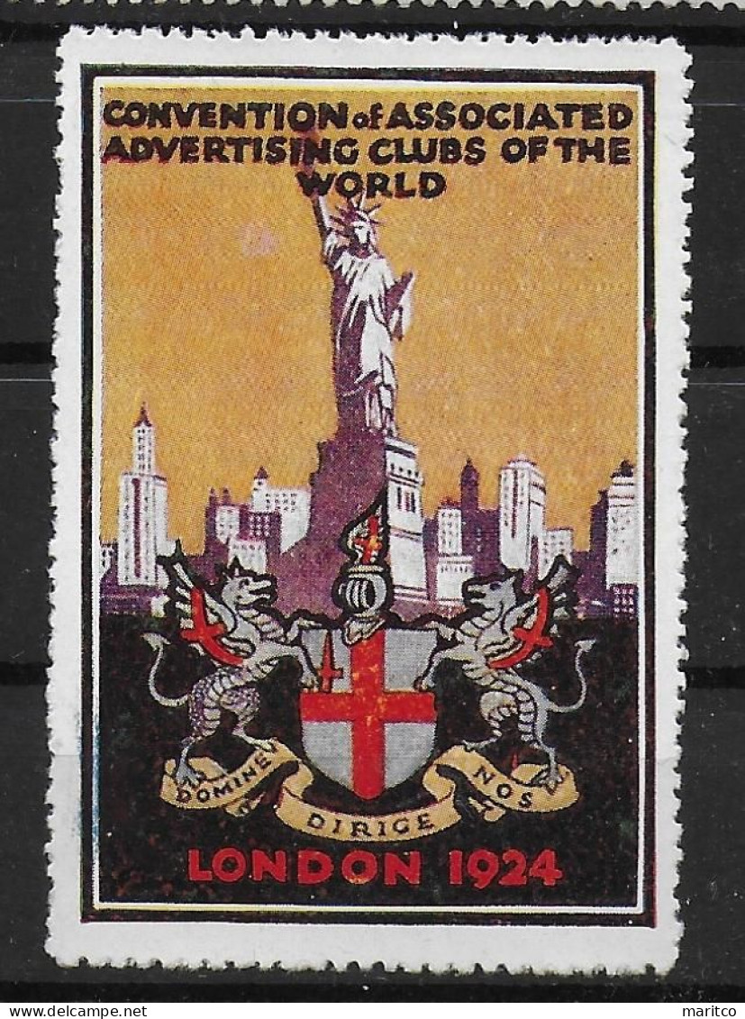 UK London 1924 Convention Of Associated  Advertising Clubs Cinderella Vignet Werbemarke Propaganda - Fantasy Labels