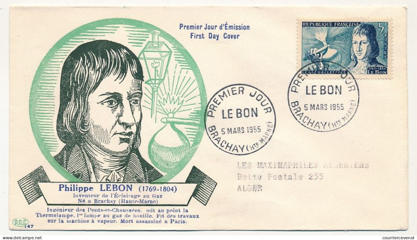 FRANCE - 6 Env. FDC - Série Des Inventeurs Le Bon, Appert, Thimonnier, Martin, Ste Claire Deville, Chardonnet... - 1950-1959