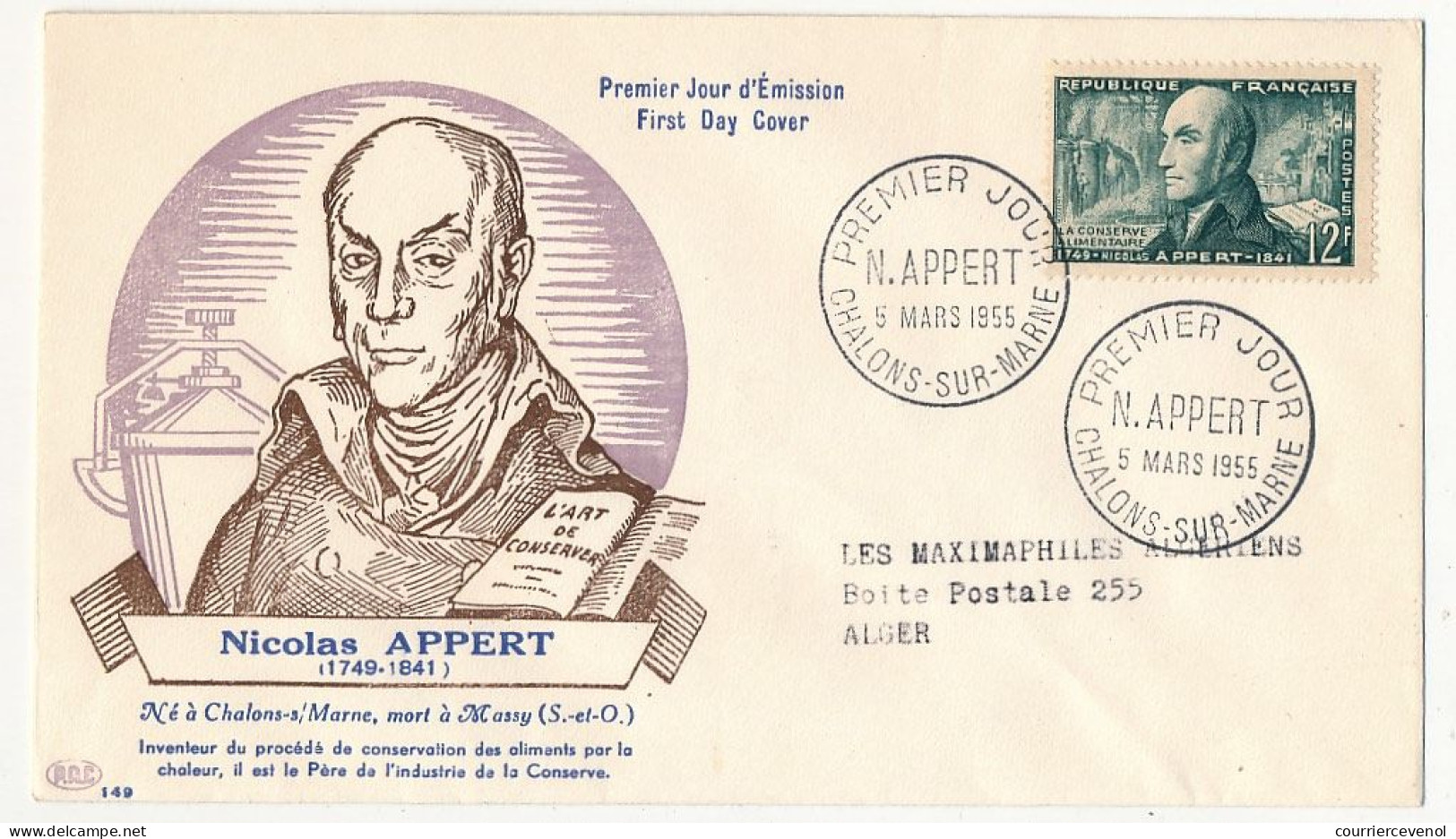 FRANCE - 6 Env. FDC - Série Des Inventeurs Le Bon, Appert, Thimonnier, Martin, Ste Claire Deville, Chardonnet... - 1950-1959