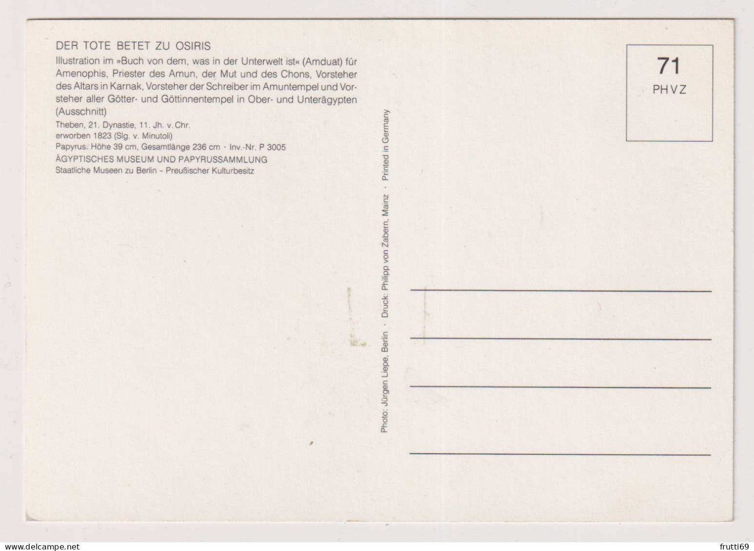 AK 198294 EGYPT -  Cairo - The Egyptian Museum -  Der Tote Betet Zu Osiris - Papyrus - Museen