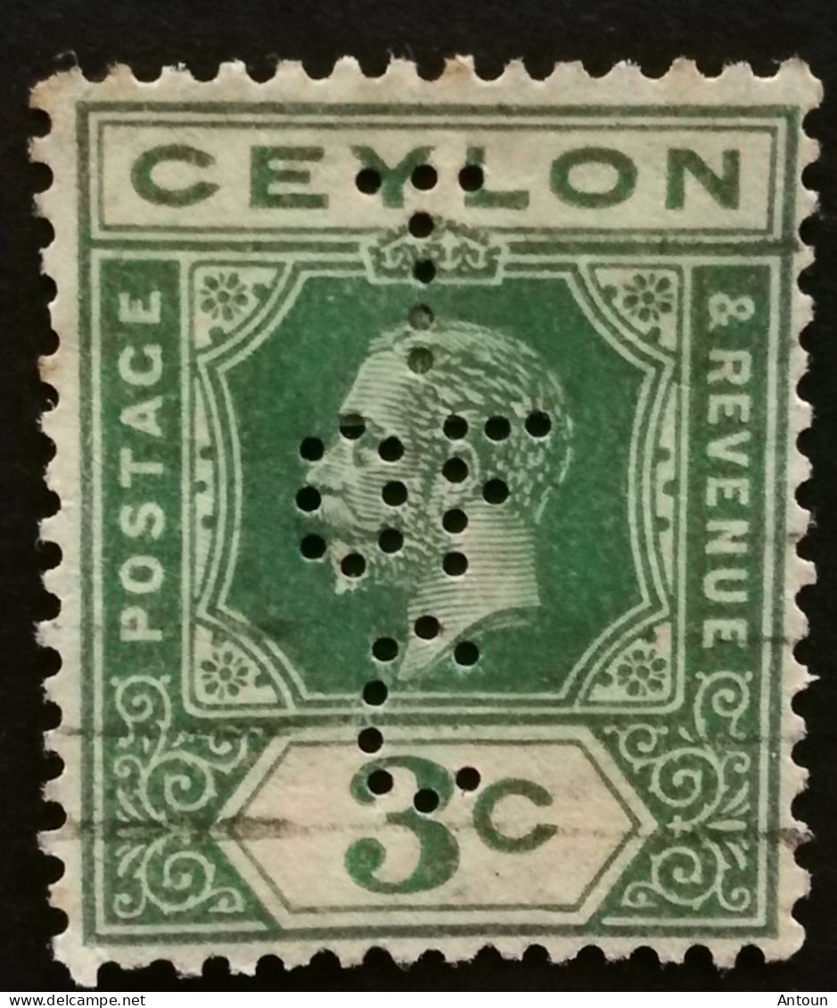 CEYLON  PERFIN USED - Sri Lanka (Ceylan) (1948-...)