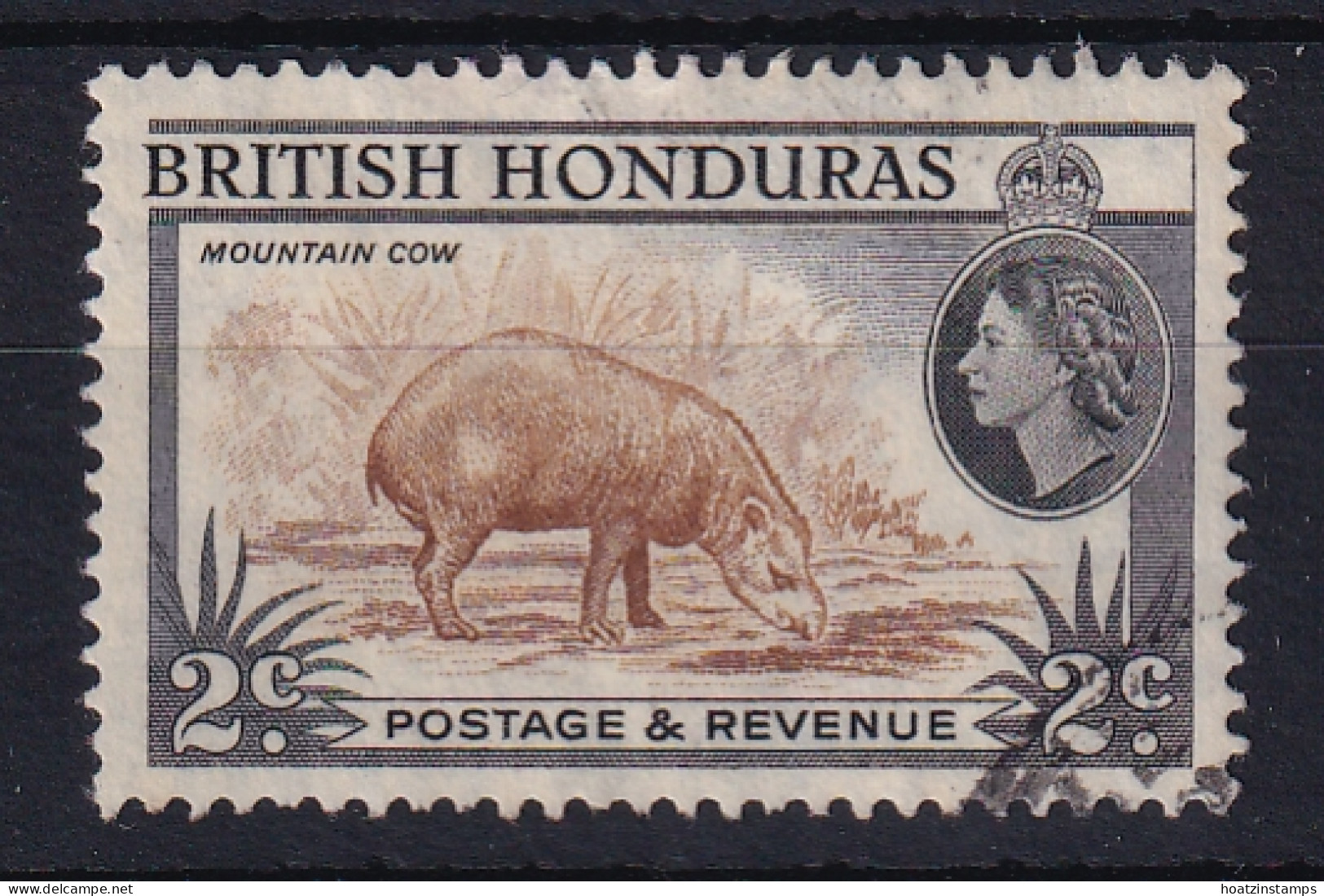 British Honduras: 1953/62   QE II - Pictorial   SG180    2c  [Perf: 13½]   Used - British Honduras (...-1970)