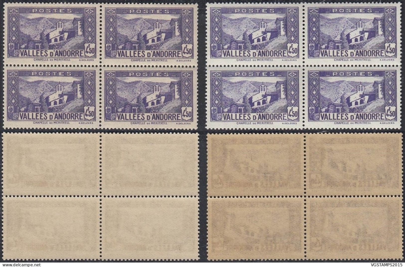 Andorre 1942 - Andorre Française . Timbres Neufs. Nr.: 90. Blocs De 4.................... (EB) DC-12413 - Neufs