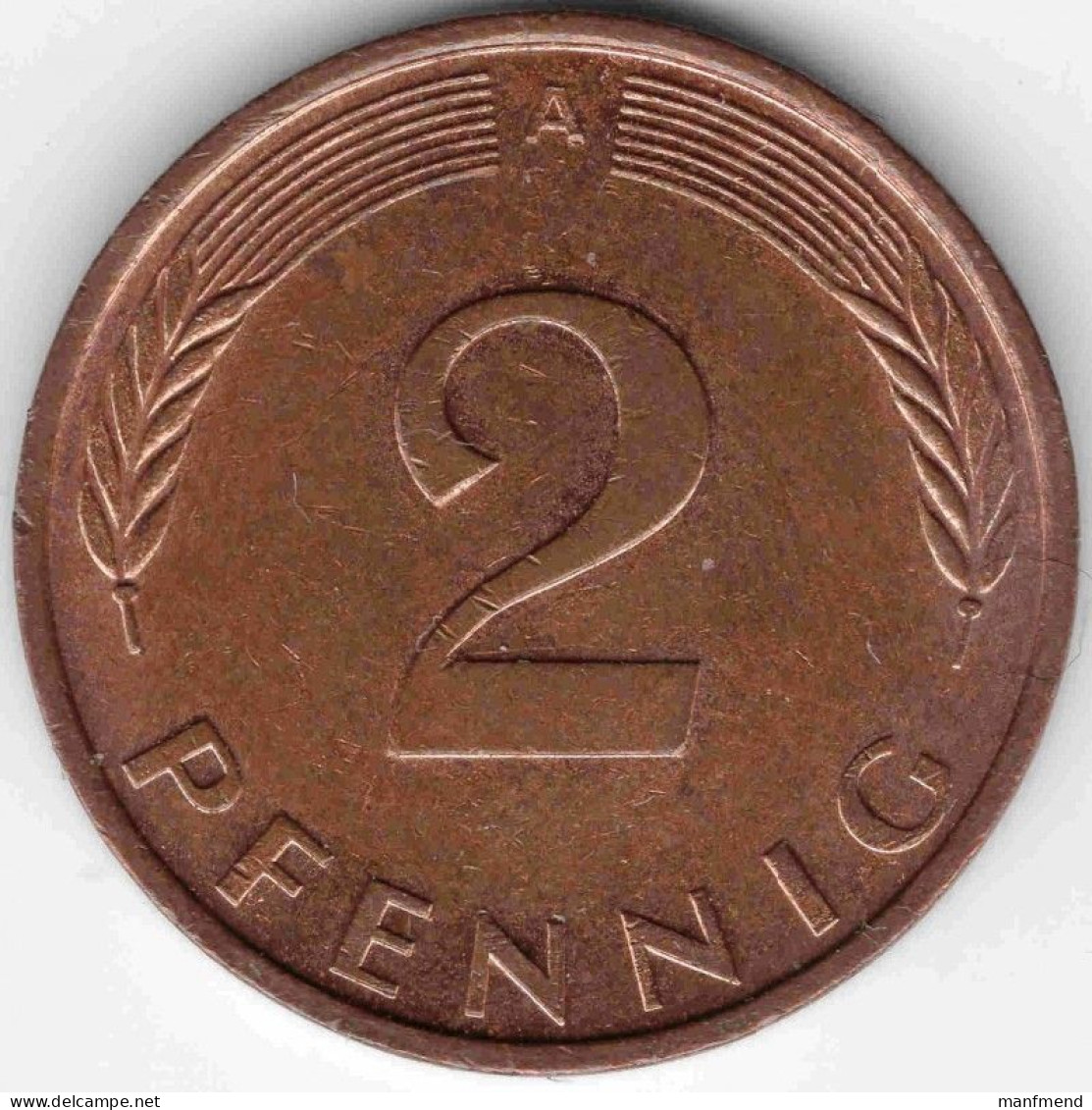 Germany - 1995 - KM 106a - 2 Pfennig - Mintmark "A" - Berlin - XF - 2 Pfennig