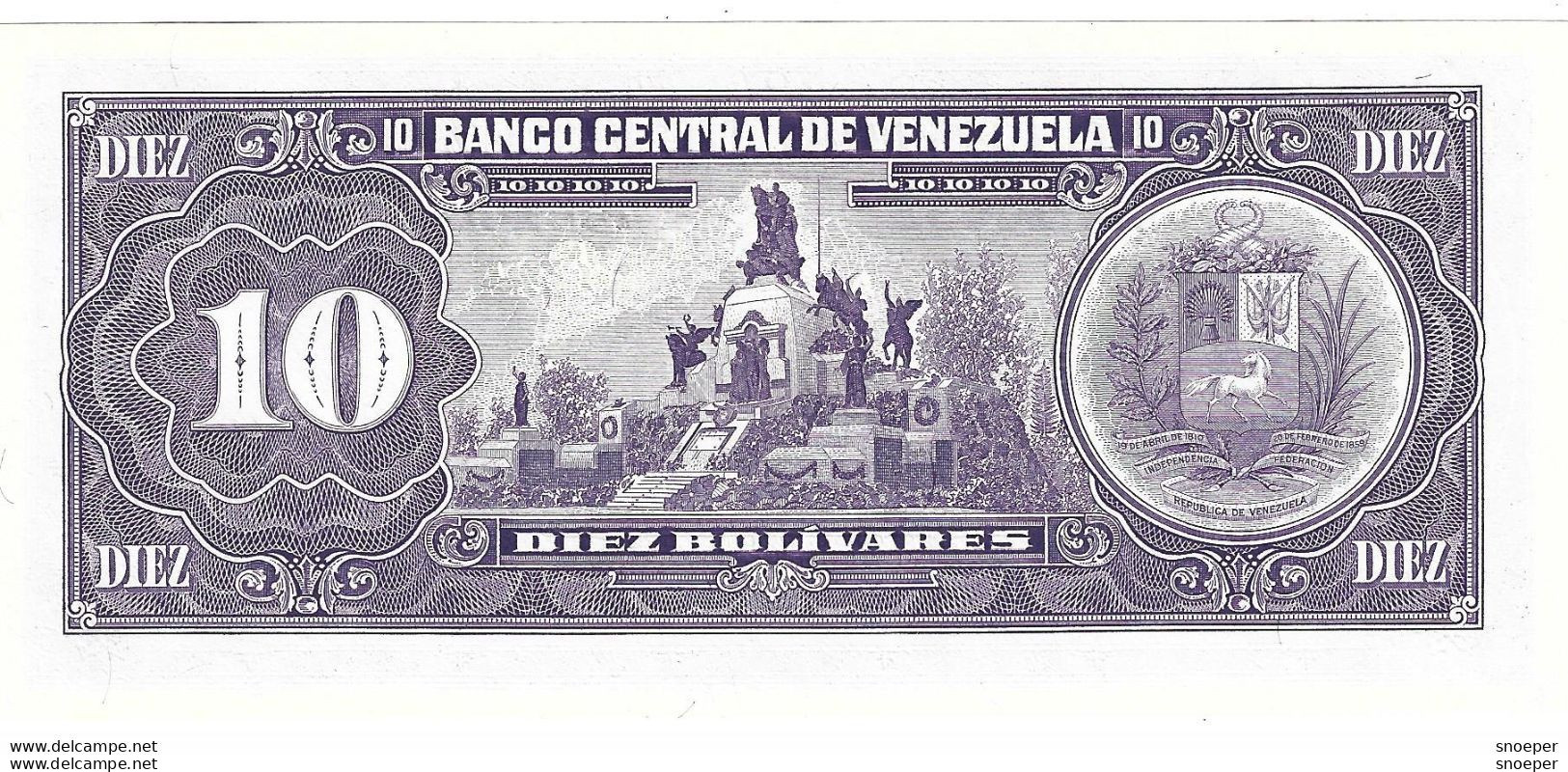 *venezuela 10 Bolivares 1990  61b  Unc - Venezuela