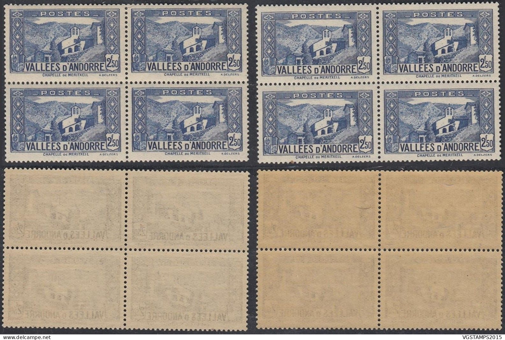 Andorre 1941 - Andorre Française . Timbres Neufs. Yvert  Nr.: 87. Blocs De 4.................... (EB) DC-12414 - Unused Stamps