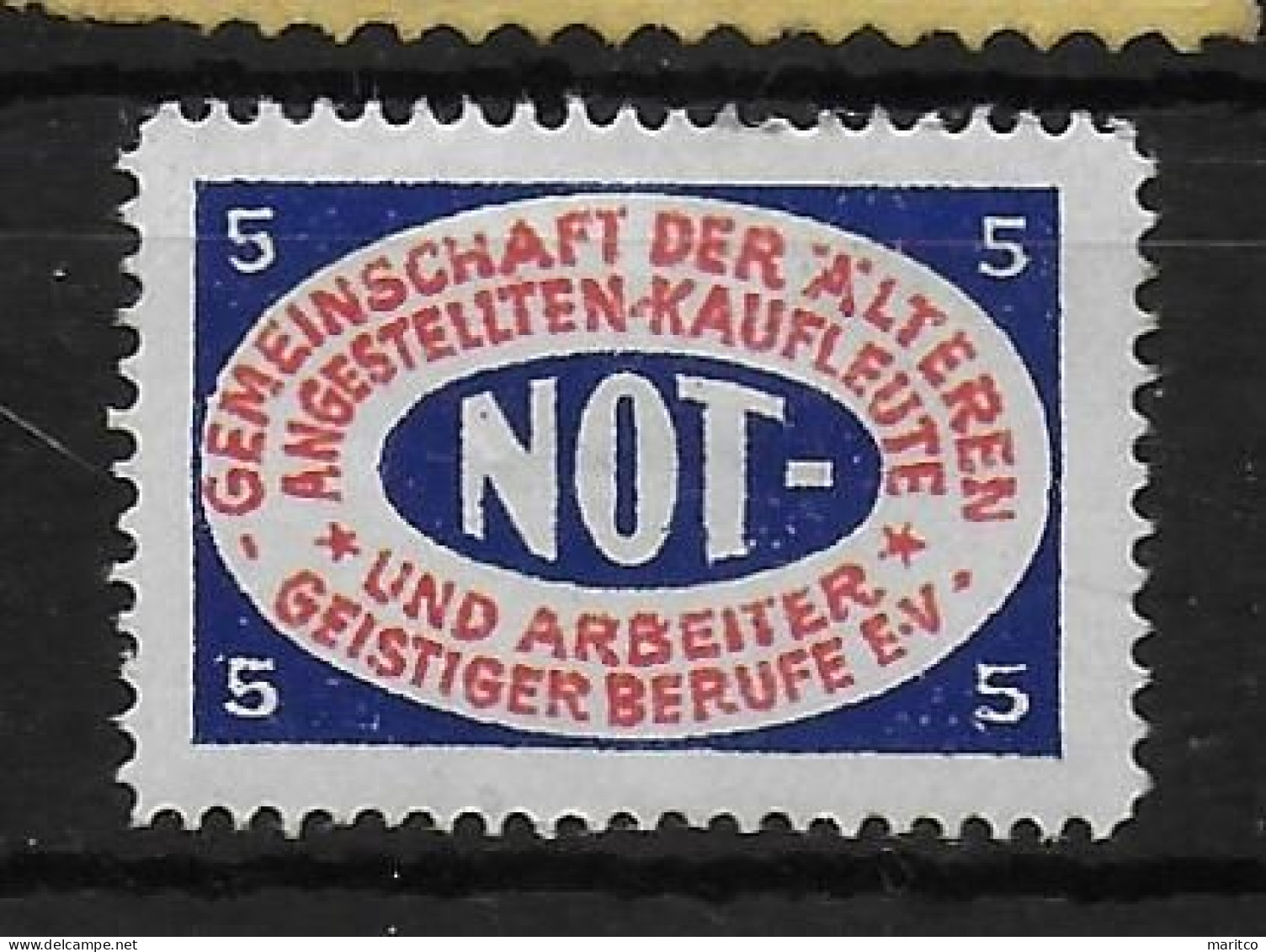 Deutsches Reich NOT  Social Service Spendenmarke Cinderella Vignet Werbemarke Propaganda - Fantasy Labels