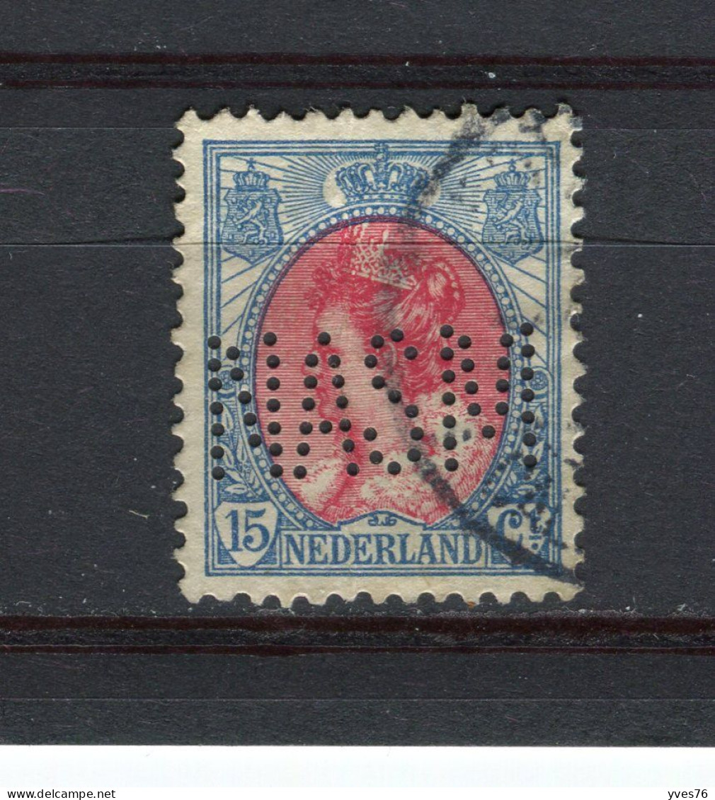 PAYS-BAS - Y&T N° 76A° - Perfin - Perforé - Wilhelmine - Perfin