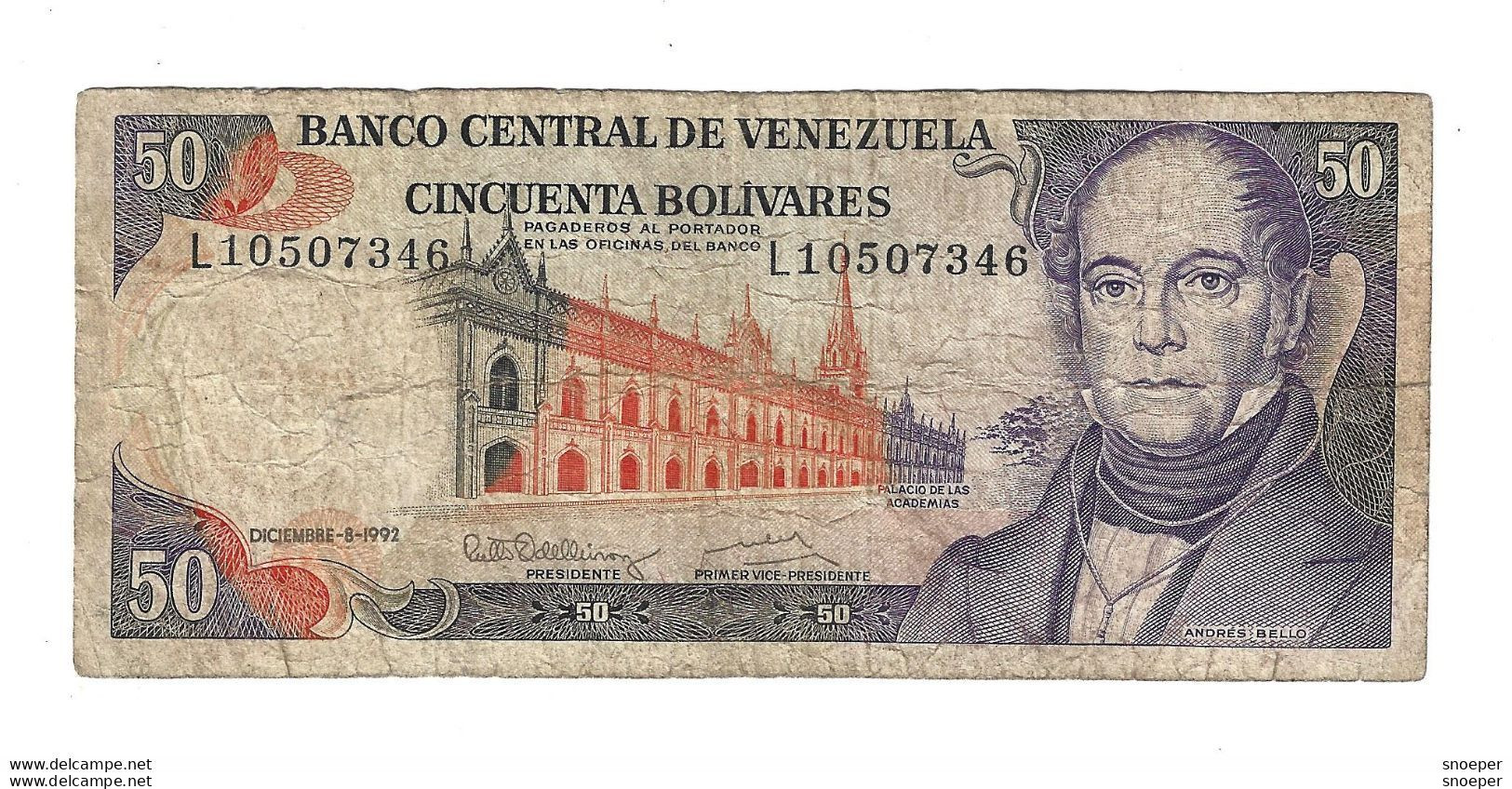 *venezuela 50 Bolivares 1992  65d - Venezuela