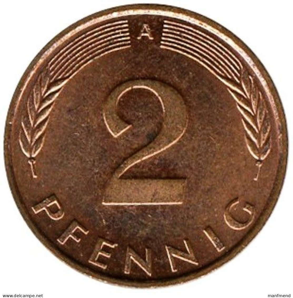 Germany - 1991 - KM 106a - 2 Pfennig - Mintmark "A" - Berlin - XF - 2 Pfennig