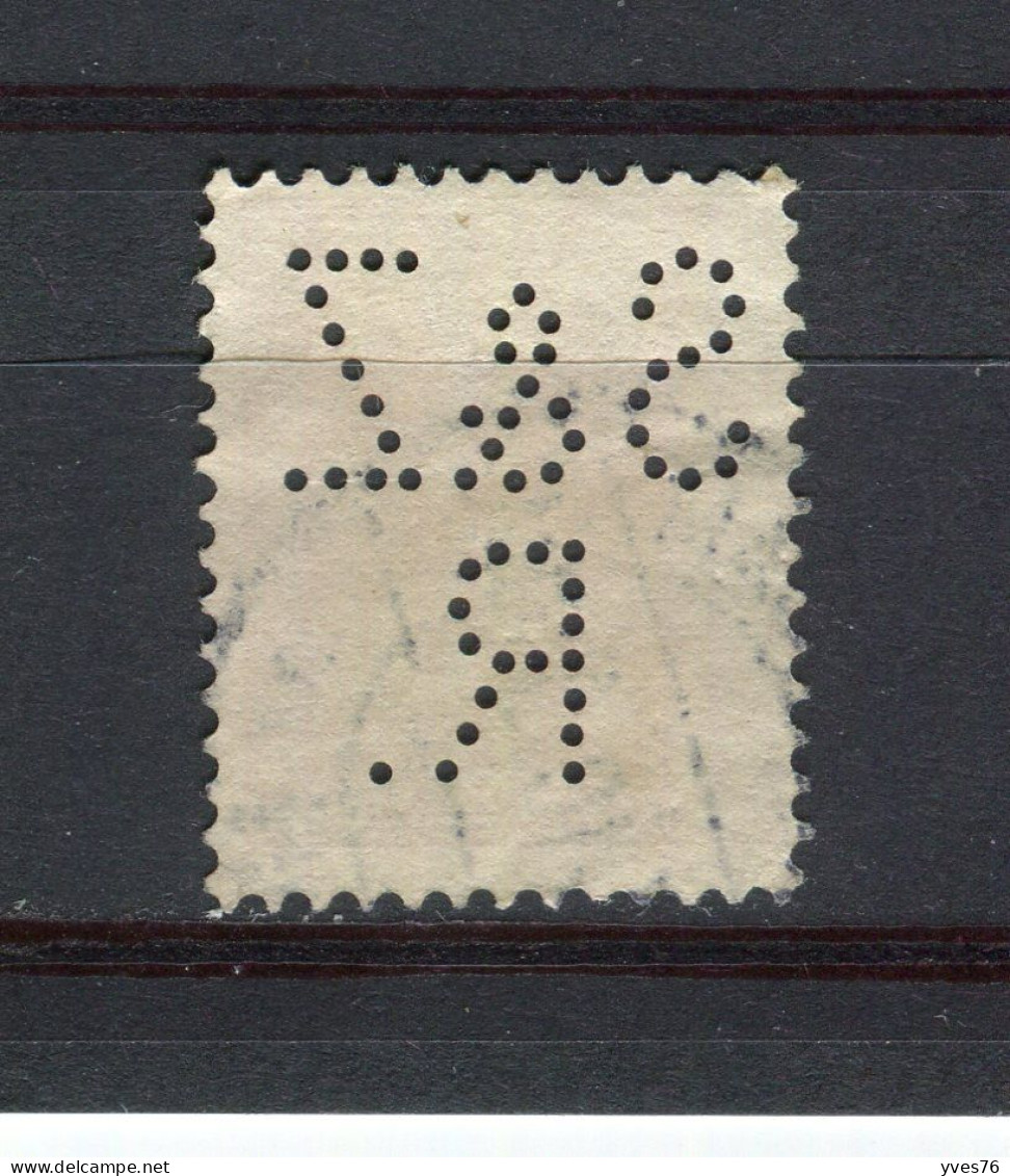 PAYS-BAS - Y&T N° 51° - Perfin - Perforé - Wilhelmine - Perforés