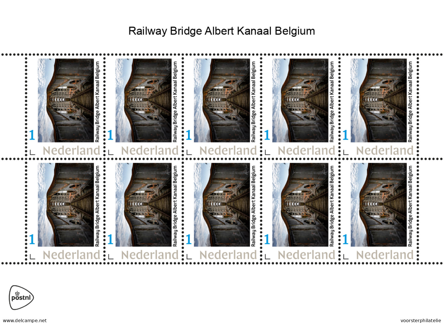 NETHERLANDS PAYS BAS TRAIN TREIN ZUG EISENBAHN  RAILWAY BRIDGE ALBERT KANAAL BELGIUM - Personnalized Stamps