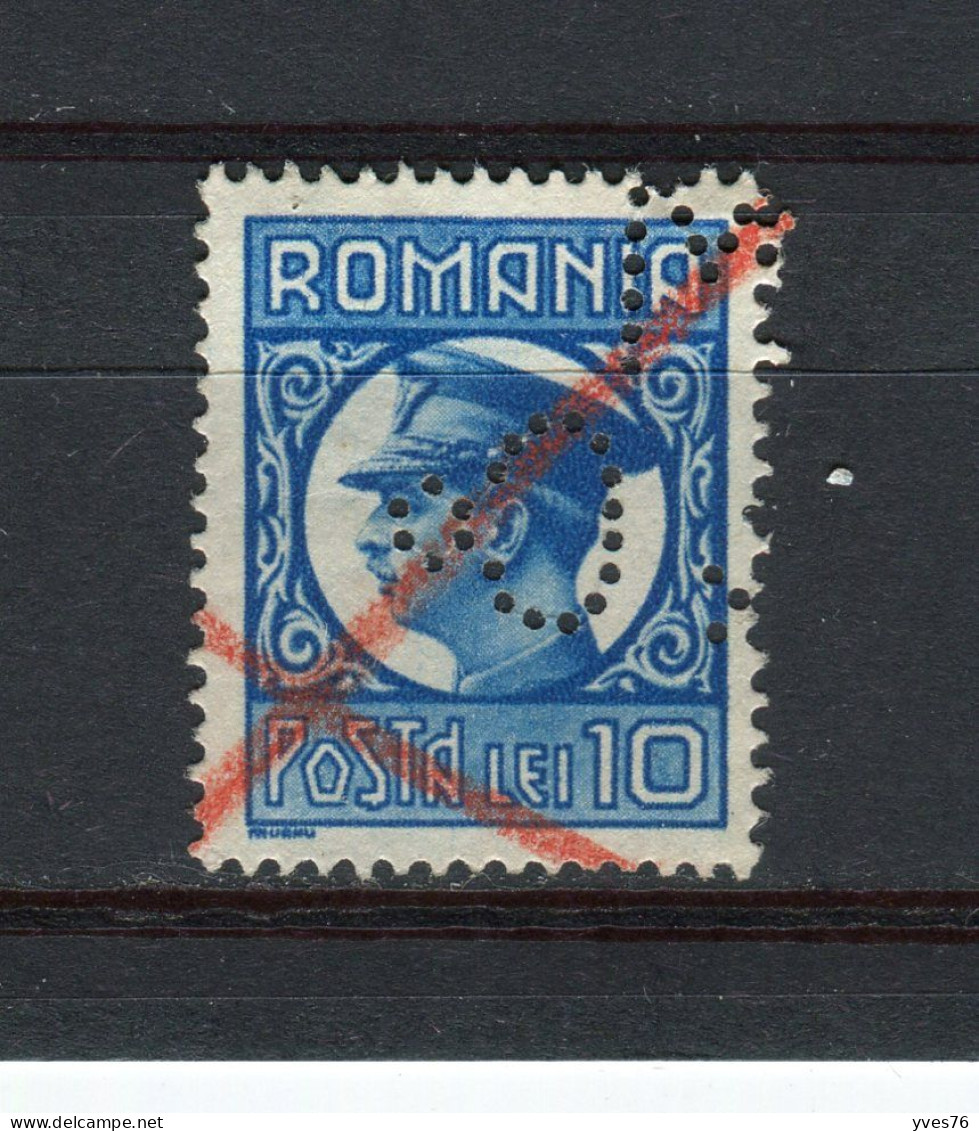 ROUMANIE - Y&T N° 396° - Perfin - Perforé - Charles II - Used Stamps