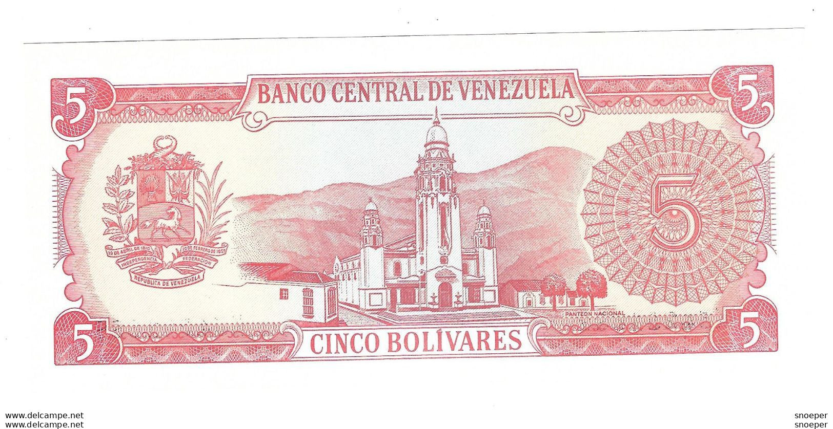 *venezuela 5 Bolivares 1989  70b    Unc - Venezuela