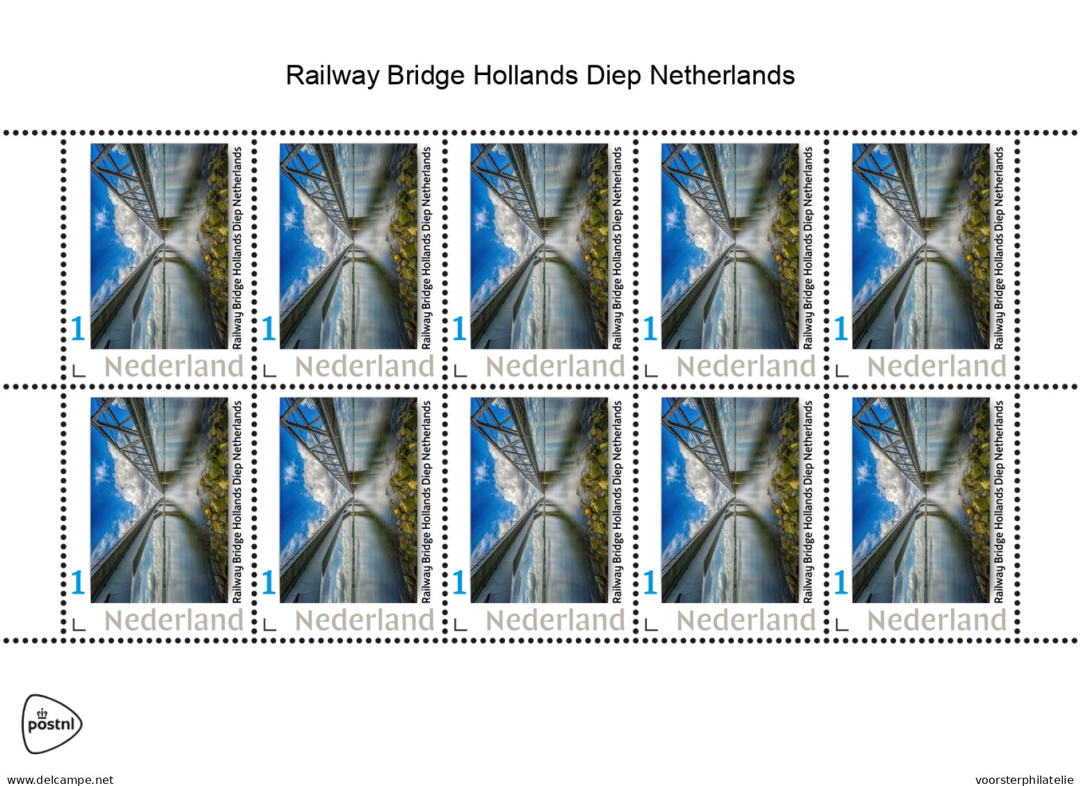 NETHERLANDS PAYS BAS TRAIN TREIN ZUG EISENBAHN  RAILWAY BRIDGE HOLLANDS DIEP NETHERLANDS - Personnalized Stamps