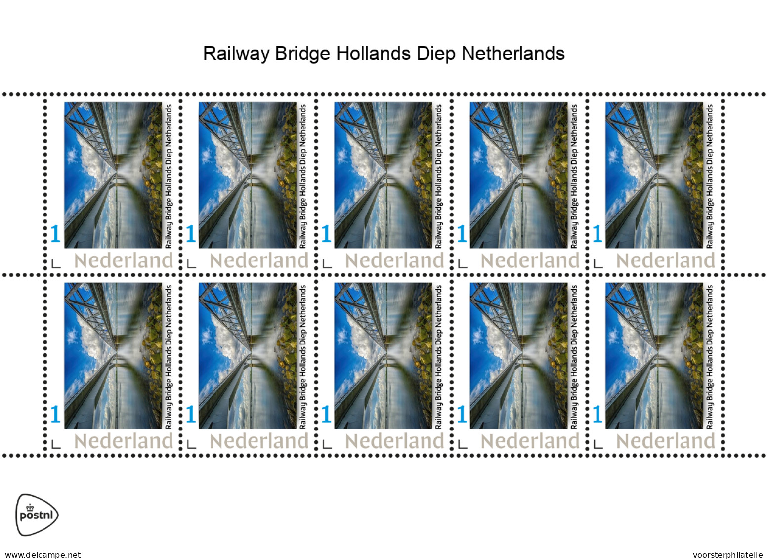 NETHERLANDS PAYS BAS TRAIN TREIN ZUG EISENBAHN  RAILWAY BRIDGE HOLLANDS DIEP NETHERLANDS - Timbres Personnalisés