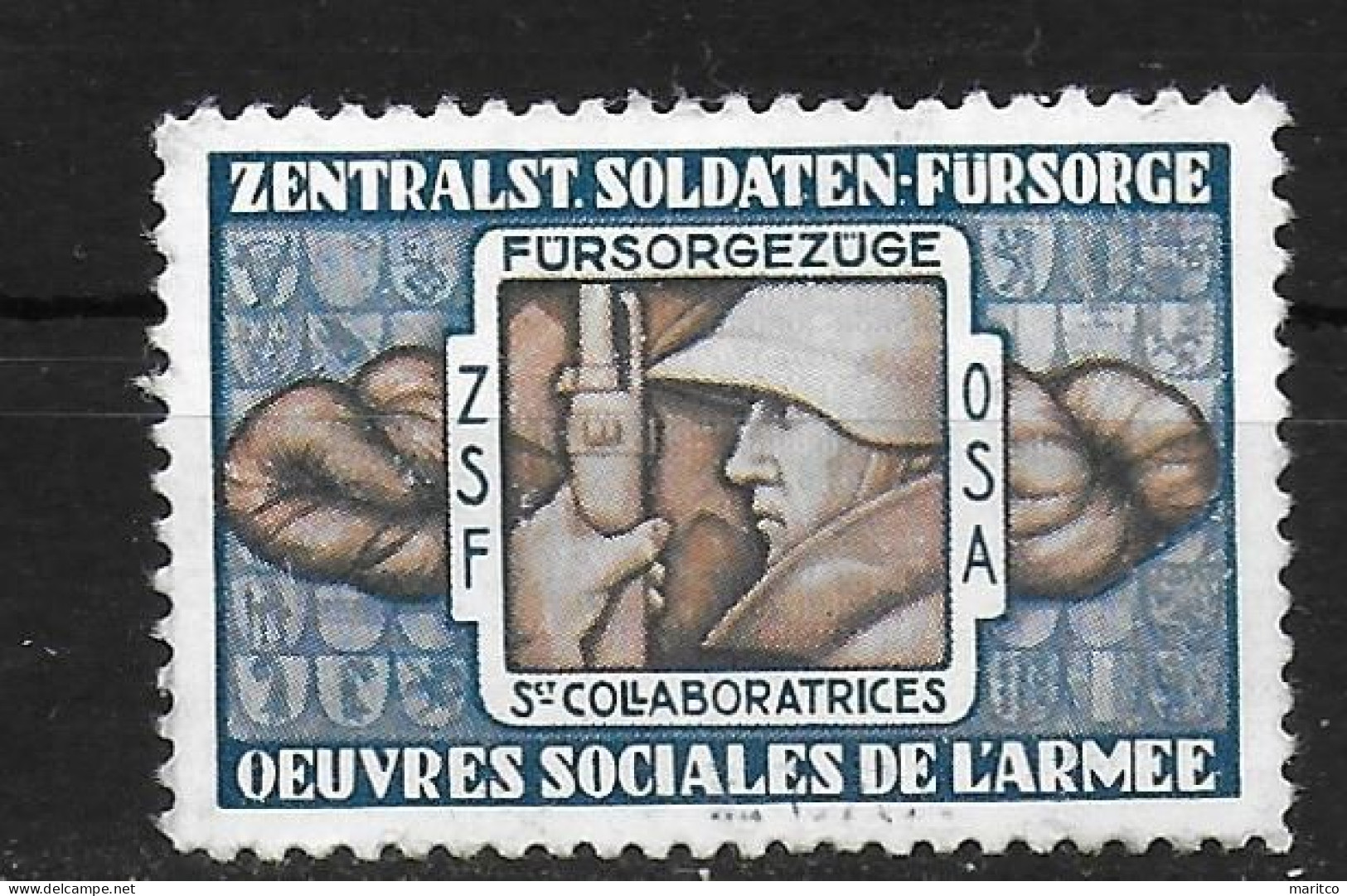 Swiss Soldierstamp WW2 40-45 Cinderella Vignet Werbemarke Propaganda - Fantasy Labels