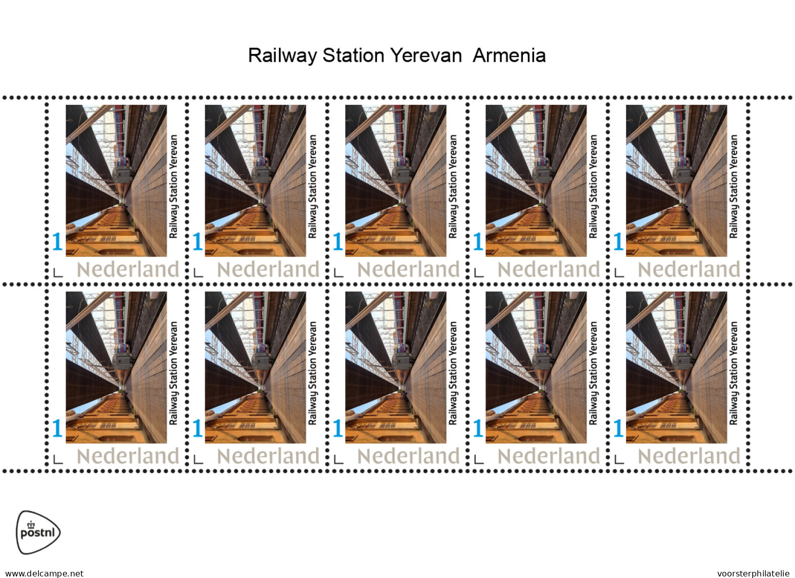 NETHERLANDS PAYS BAS TRAIN TREIN ZUG EISENBAHN  RAILWAY STATION YEREVAN ARMENIA - Persoonlijke Postzegels