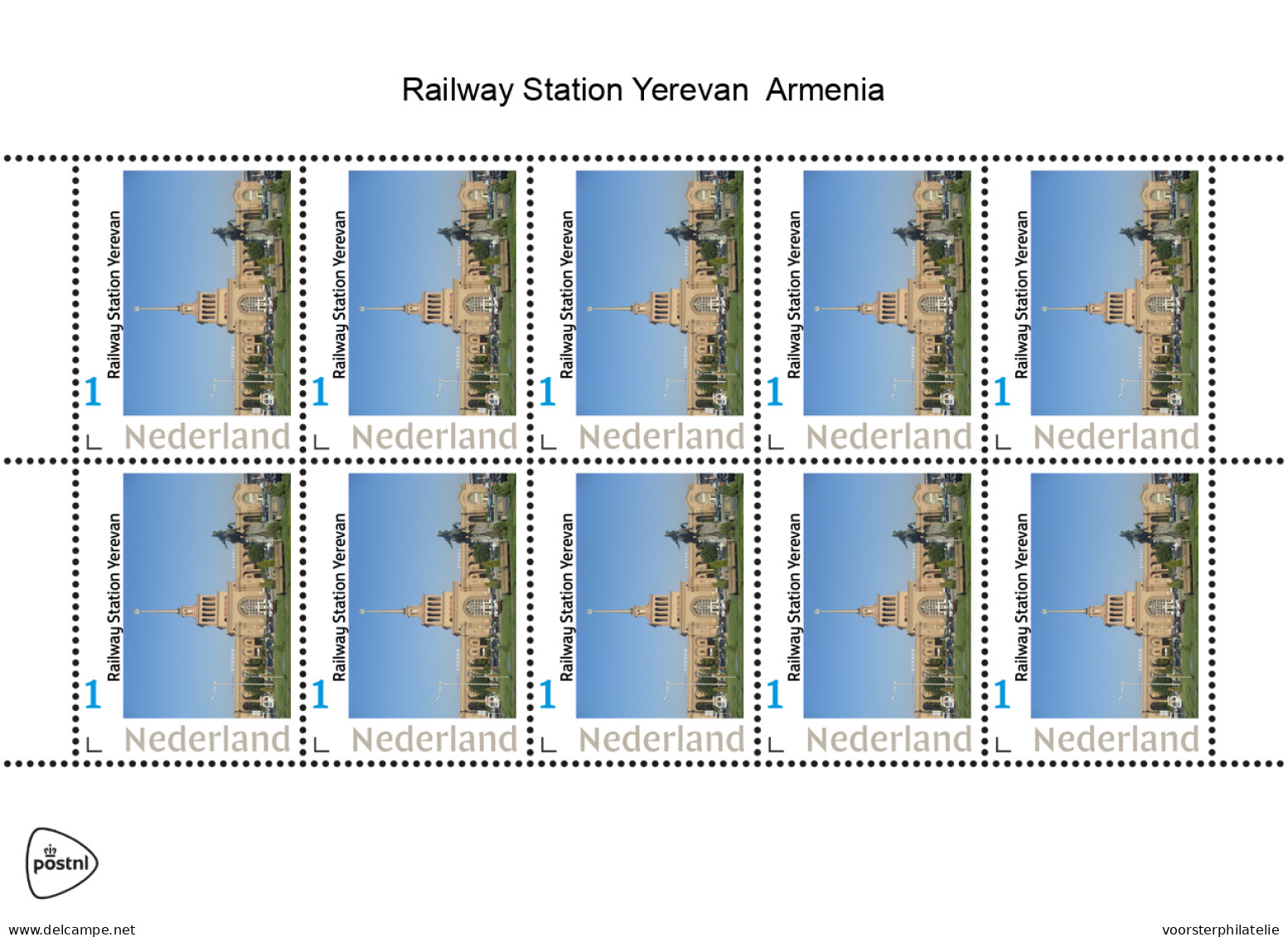 NETHERLANDS PAYS BAS TRAIN TREIN ZUG EISENBAHN  RAILWAY STATION YEREVAN ARMENIA - Personnalized Stamps