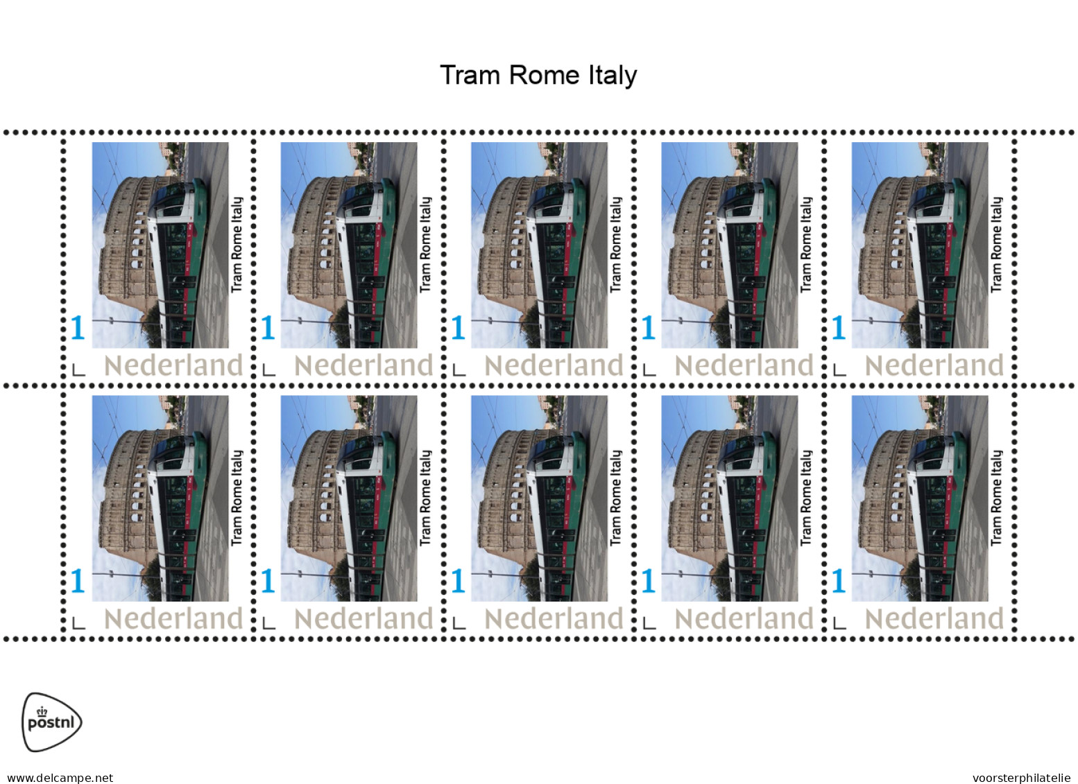NETHERLANDS PAYS BAS TRAM ROME ITALY - Persoonlijke Postzegels