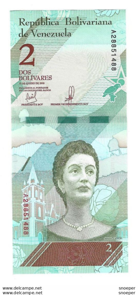 Venezuela 2 Bolivares 2018  101  Unc - Venezuela