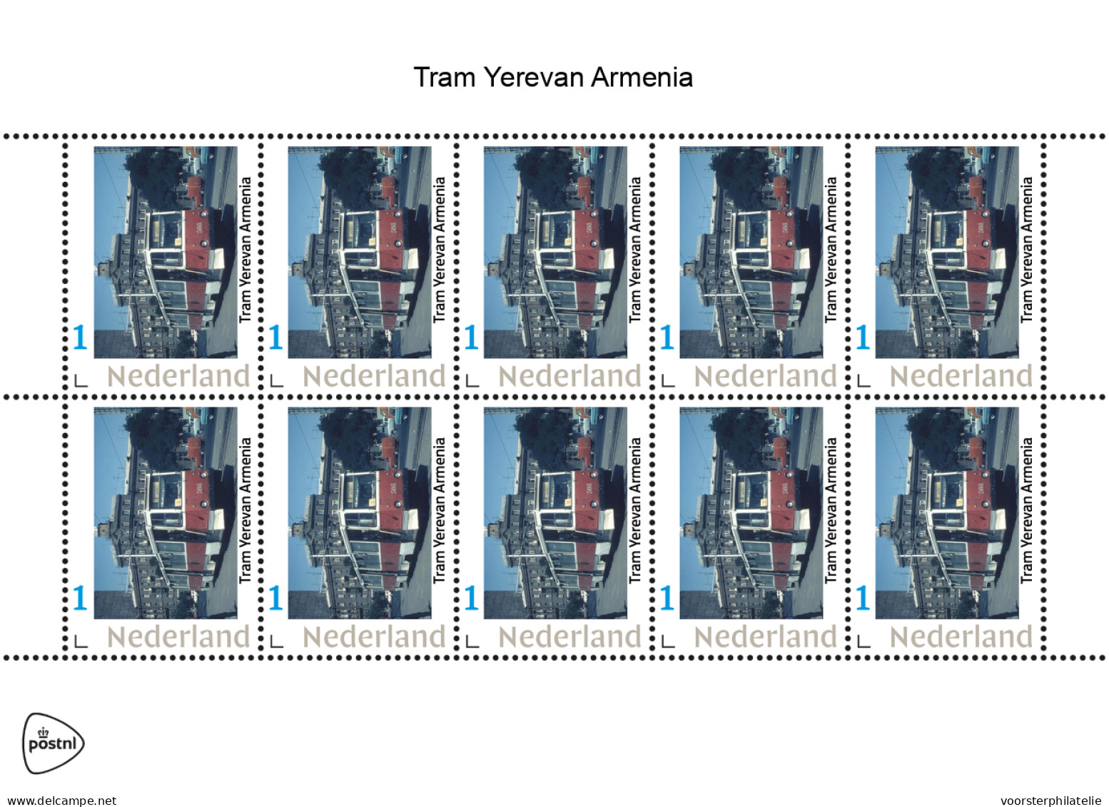 NETHERLANDS PAYS BAS TRAM YEREVAN ITALY - Timbres Personnalisés