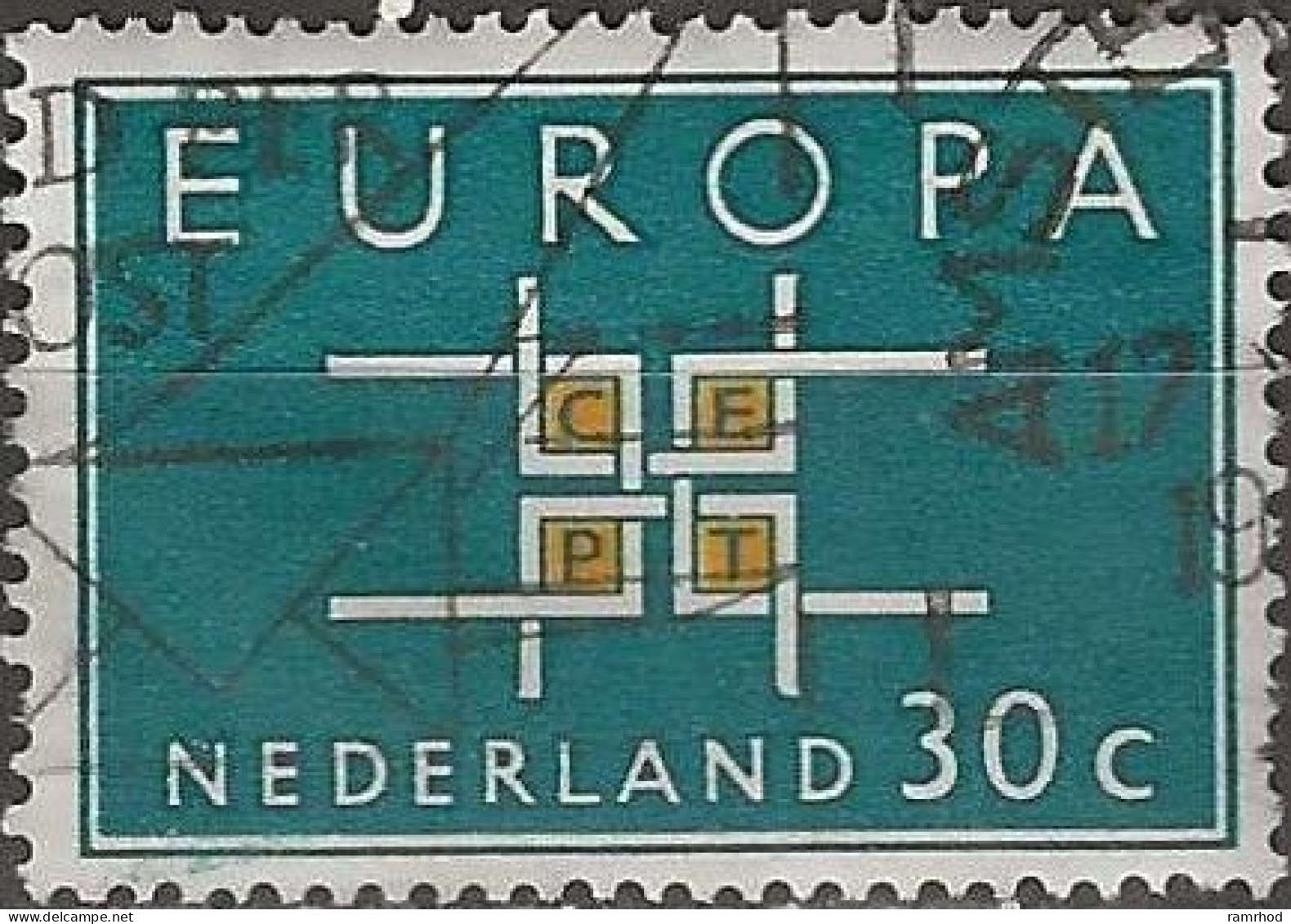 NETHERLANDS 1963 Europa - 30c Co-operation FU - Usados