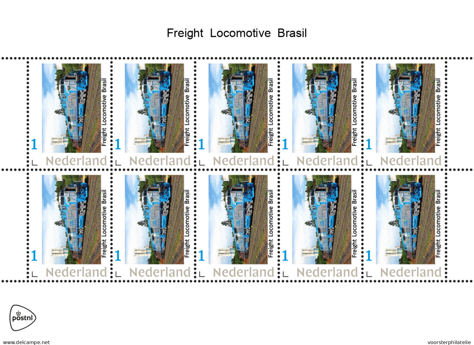 NETHERLANDS PAYS BAS TRAIN TREIN ZUG FREIGHT LOCOMOTIVE BRASIL - Persoonlijke Postzegels