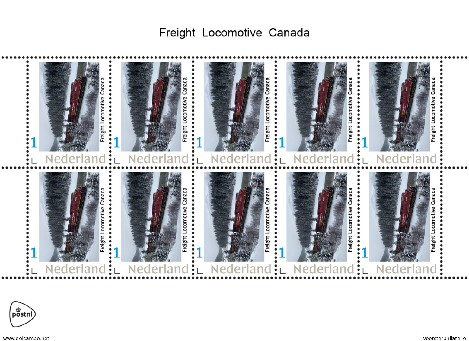 NETHERLANDS PAYS BAS TRAIN TREIN ZUG FREIGHT LOCOMOTIVE CANADA - Timbres Personnalisés