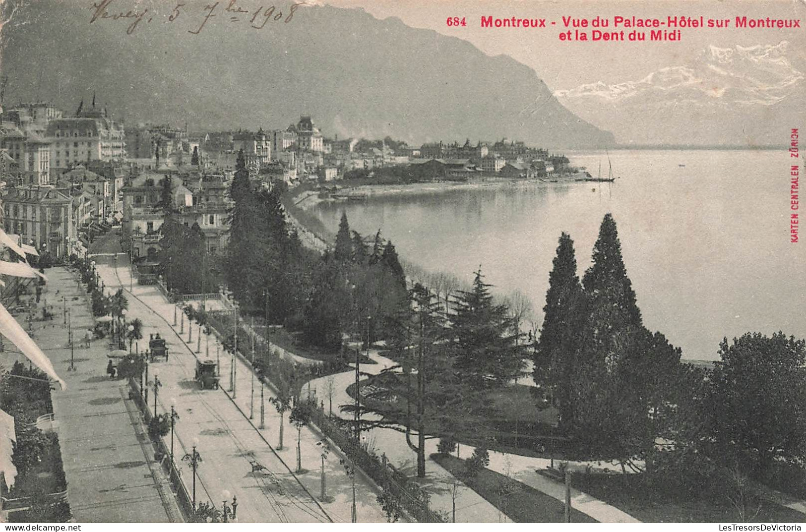 SUISSE - Montreux - Vue Du Palace Hôtel Sur Montreux Et La Dent Du Midi - Carte Postale Ancienne - Montreux