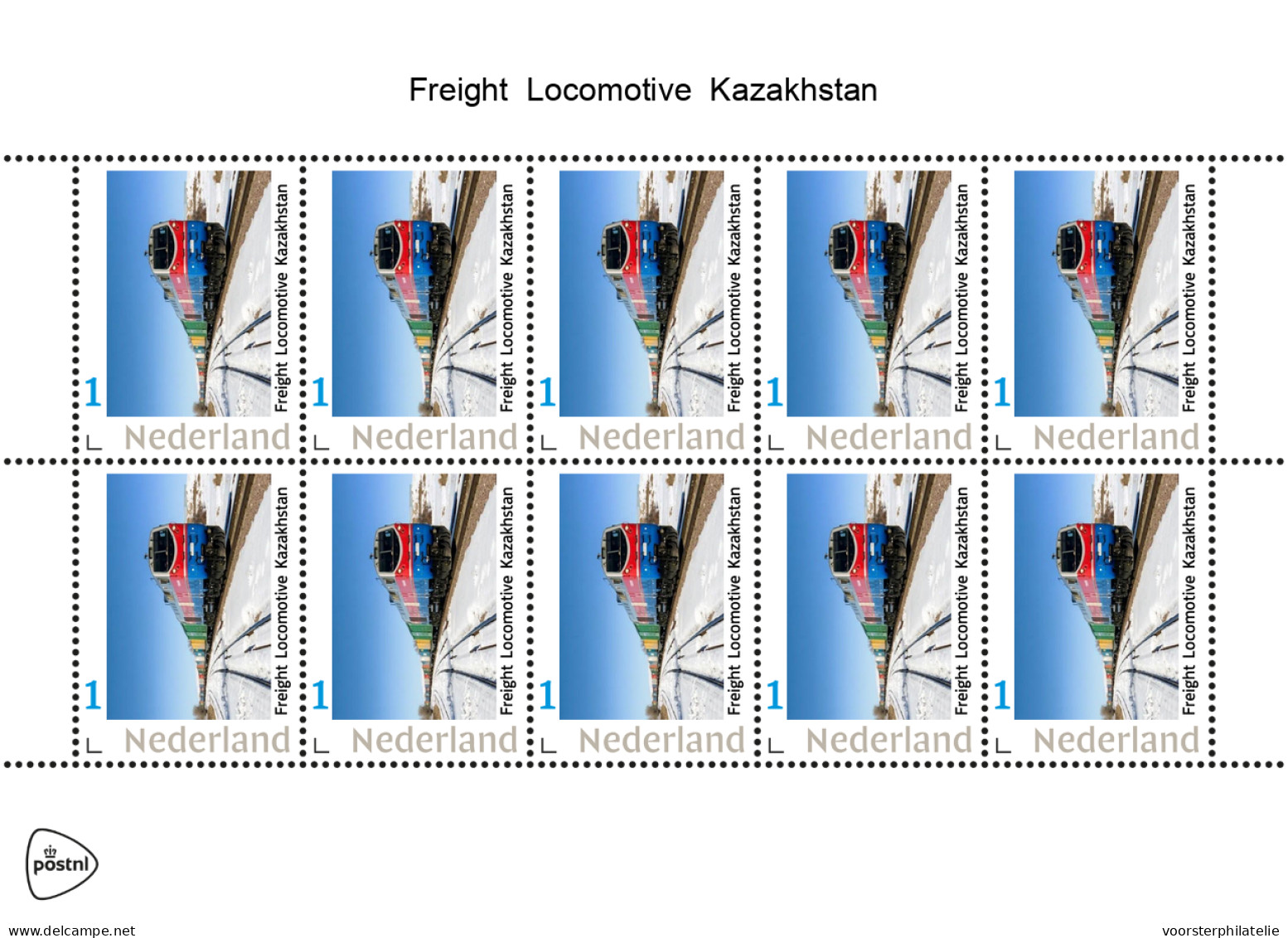 NETHERLANDS PAYS BAS TRAIN TREIN ZUG FREIGHT LOCOMOTIVE KAZAHKSTAN - Personnalized Stamps