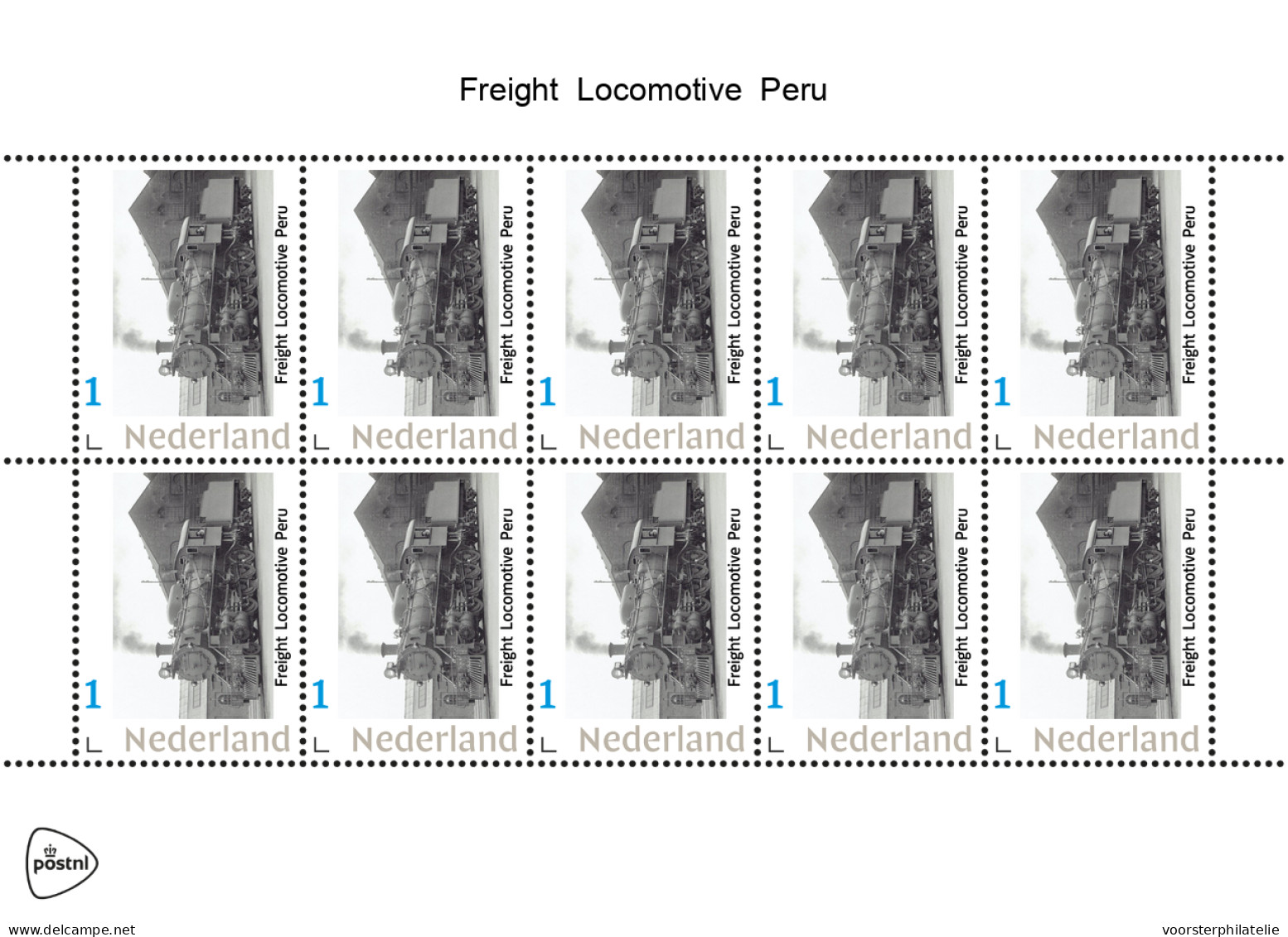 NETHERLANDS PAYS BAS TRAIN TREIN ZUG FREIGHT LOCOMOTIVE PERU - Persoonlijke Postzegels