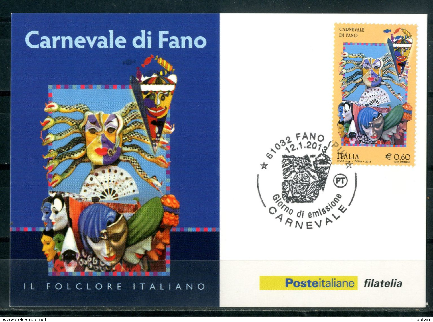 ITALIA / ITALIA 2013 - Carnevale Di Fano - Maximum Card.. - Carnavales