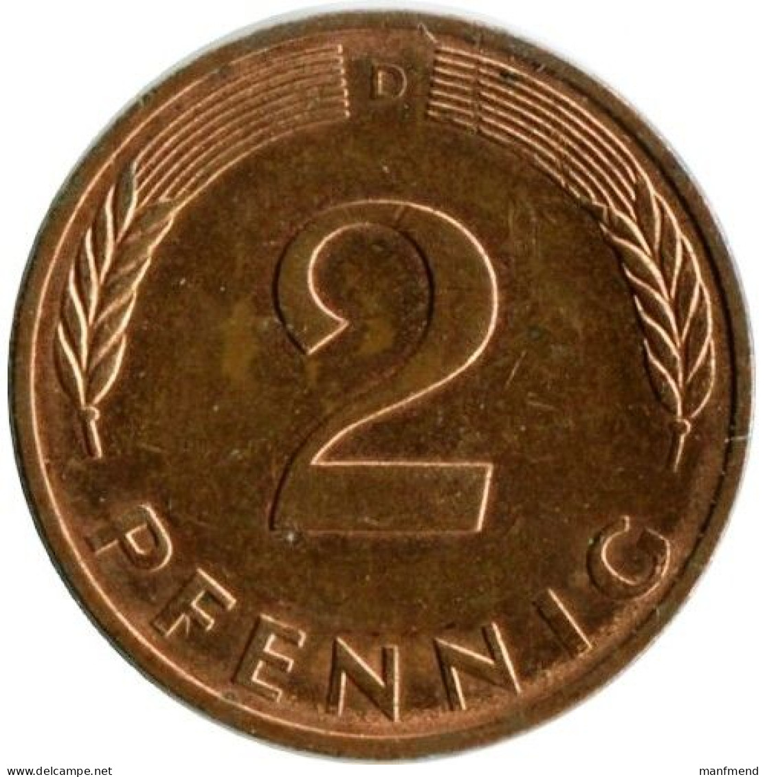 Germany - 1984 - KM 106a - 2 Pfennig - Mintmark "D" - München - VF+ - 2 Pfennig