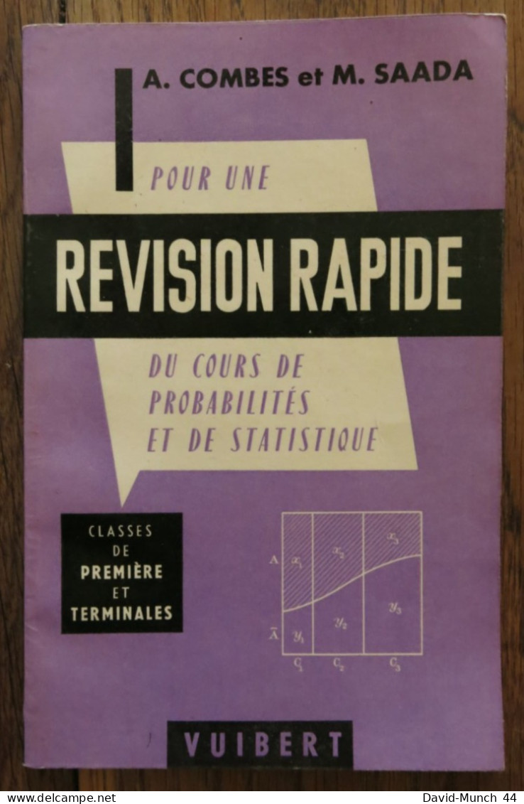 Pour Une Révision Rapide Du Cours De Probabilités Et De Statistique De A. Combes Et M. Saada. Vuibert. 1968 - Fichas Didácticas