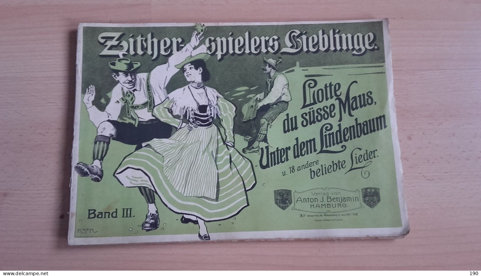 Anton J.Benjamin,Hamburg.Zither-spielers Lieblinge.Lotte Du Susse Maus,Unter Dem Lindenbaum - Livres Anciens