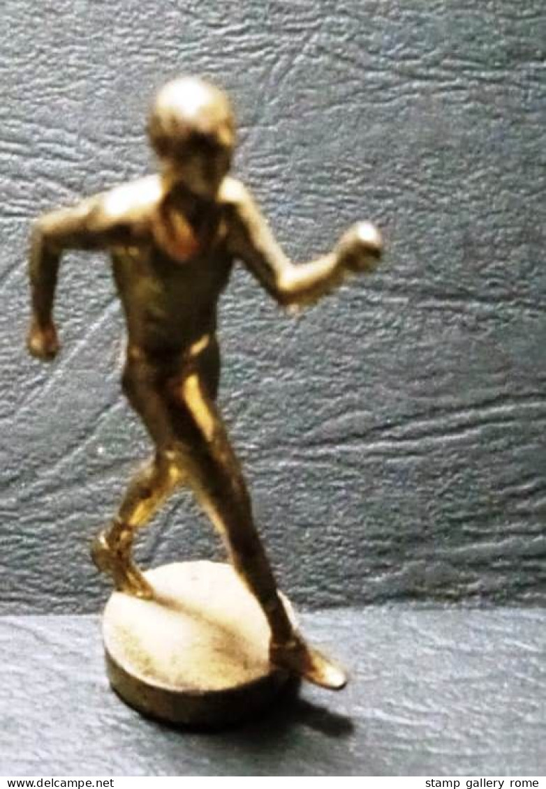 Statuetta In Bronzo - " Il Maratoneta "  Formato H 5 Cm X Largh. Base 2 Cm. Fronte Retro - Personnages