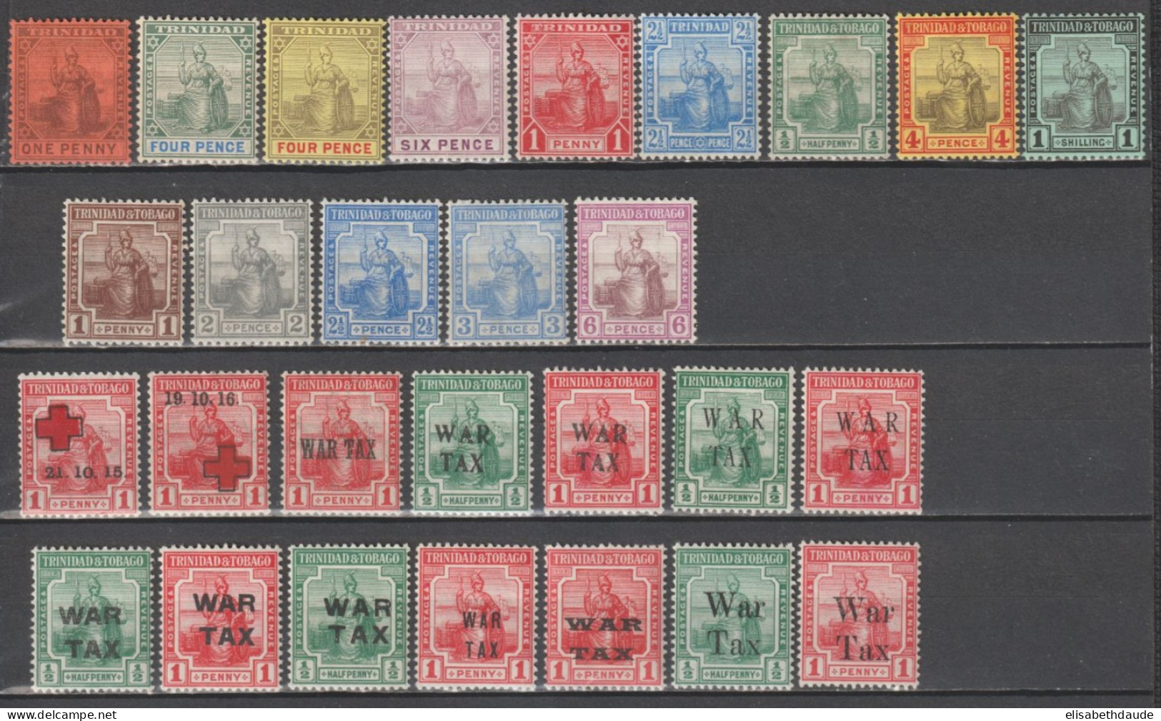 TRINIDAD - 1901/1921 -YVERT N°56+58+71/72+76/77+78+81+83+88/100+95a+103/107 * MLH (PARFOIS ** MNH) - COTE 2020 = 103 EUR - Trinidad En Tobago (...-1961)