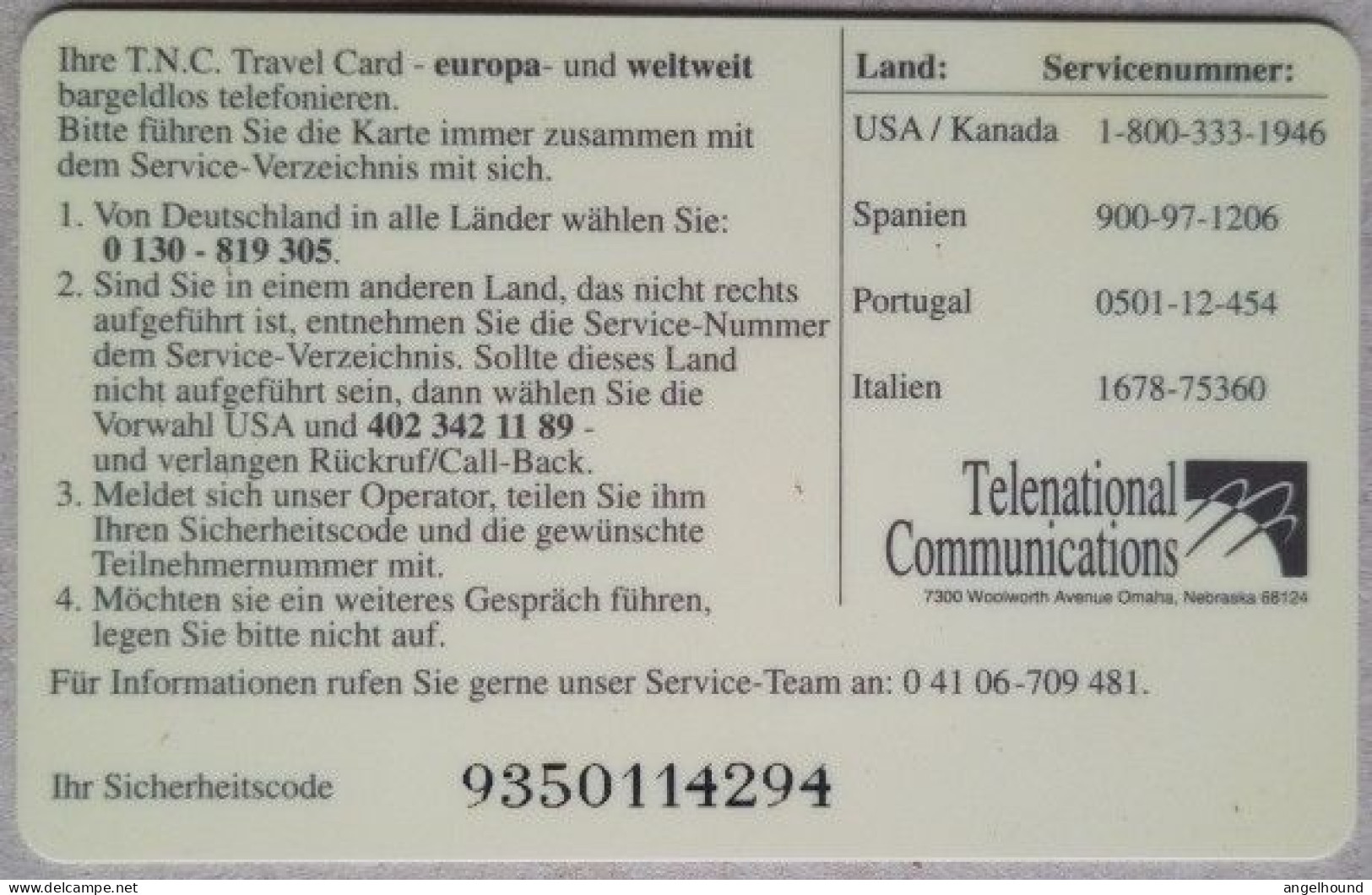 Germany T.N.C. Travel Card -  Condor Individuell ( Beach ) - Autres & Non Classés