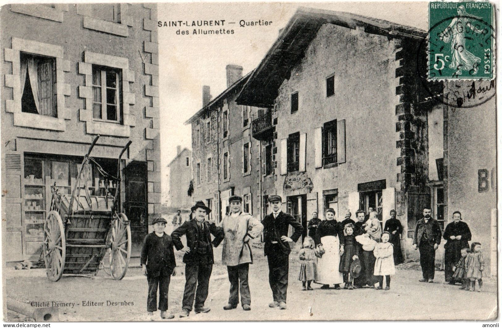 87. HAUTE-VIENNE - SAINT-LAURENT SUR GORRE. Quartier Des Allumettes. Epicerie Du Centre. TBplan. - Saint Laurent Sur Gorre