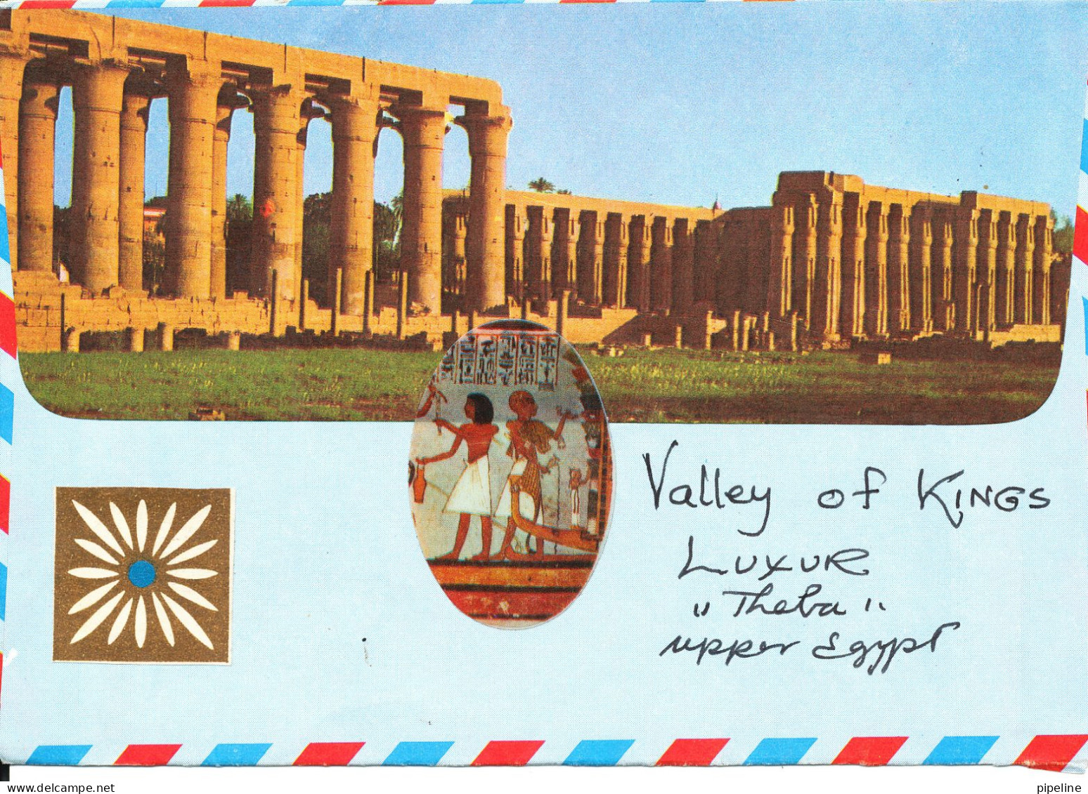 Egypt Air Mail Cover Sent To Denmark Topic Stamps See Backside Of The Cover - Luchtpost