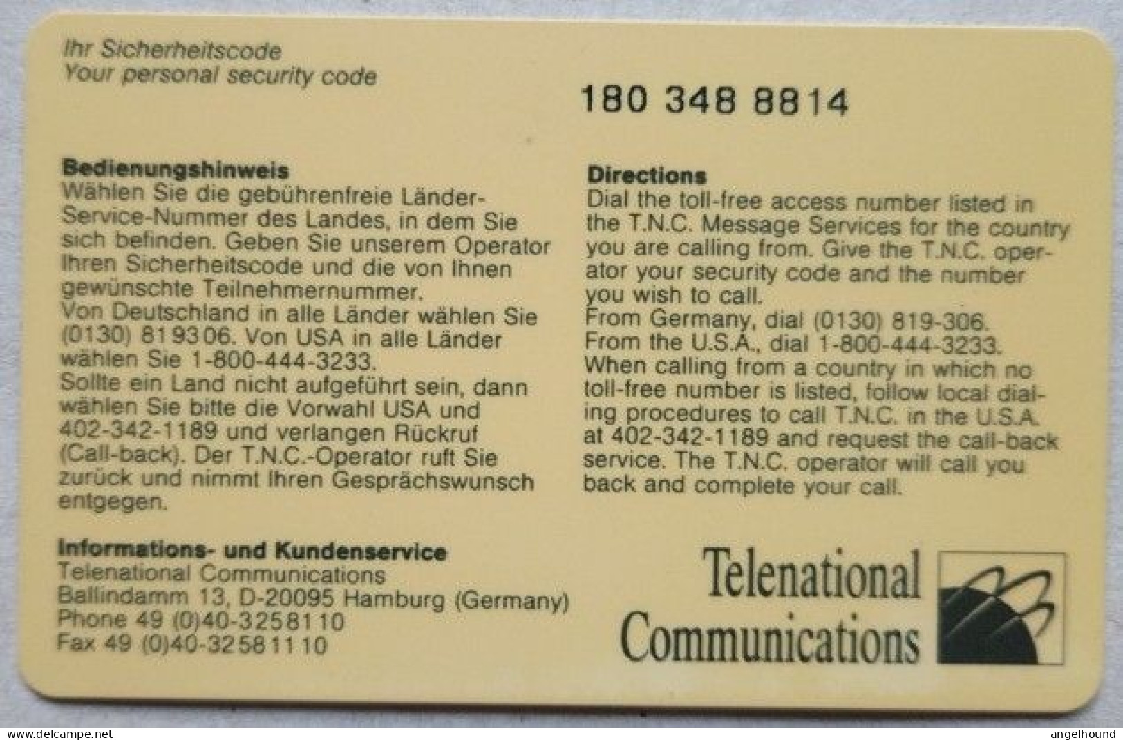 Germany T.N.C. Travel Card -  Lufthansa Business Class  ( Olympic Games Atlanta ) - Altri & Non Classificati