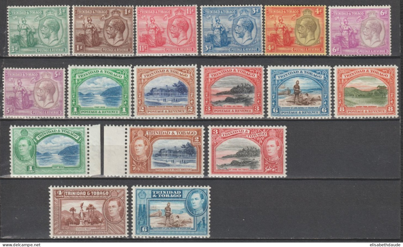 TRINIDAD - 1922/1938 -YVERT N° 110/112+114/114A+115+118+112/126 * MH +138/140+141+142 ** MNH - COTE 2020 = 101++ EUR - Trinidad En Tobago (...-1961)