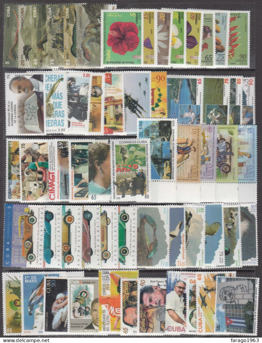 2016 Cuba  Collection Of 95 Different Stamps And 10 Mini Sheets MNH - Verzamelingen & Reeksen