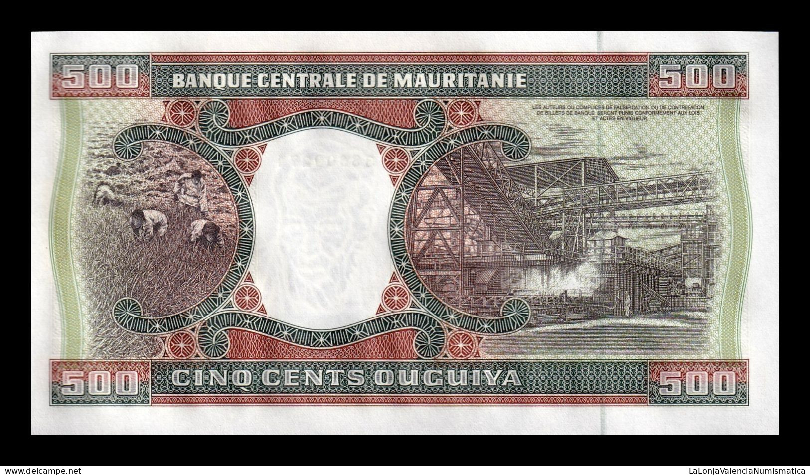 Mauritania 500 Ouguiya 2002 Pick 8c Sc Unc - Mauritanië