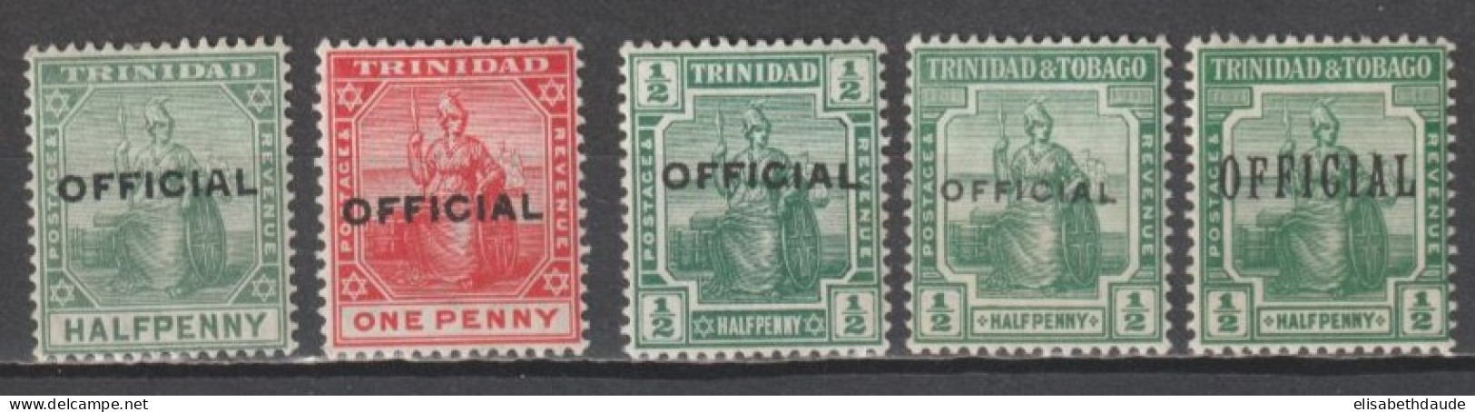 TRINIDAD - 1910 - OFFICIAL YVERT N° 8 * MLH + 9/12 ** MNH - COTE 2020 = 20+ EUR - Trinidad Y Tobago