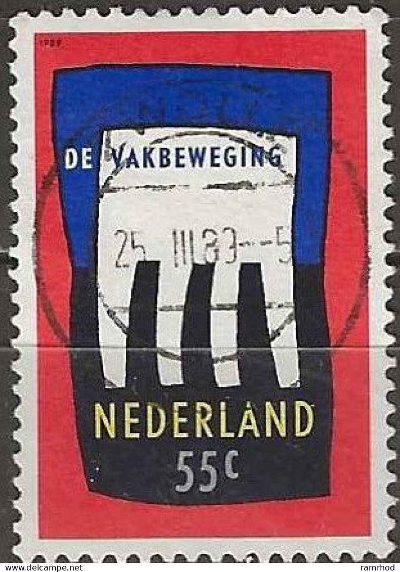 NETHERLANDS 1989 Trade Unions - 55c Solidarity FU - Gebruikt