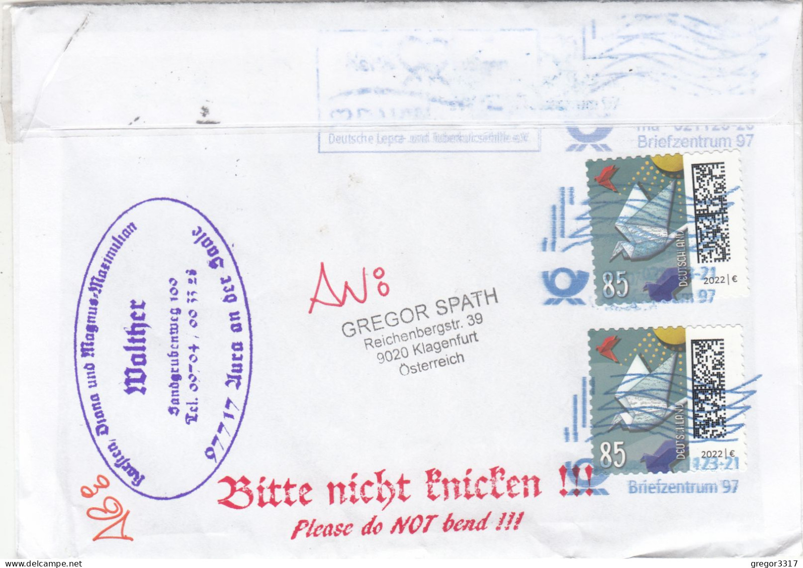 E2954) BRIEF Österreich ESSL MUSEUM Und EURO 2008 Mit RÜCKSENDUNG Mit Deutschen Marken Auf Selben BRIEF - Selten ! 2023 - Covers & Documents