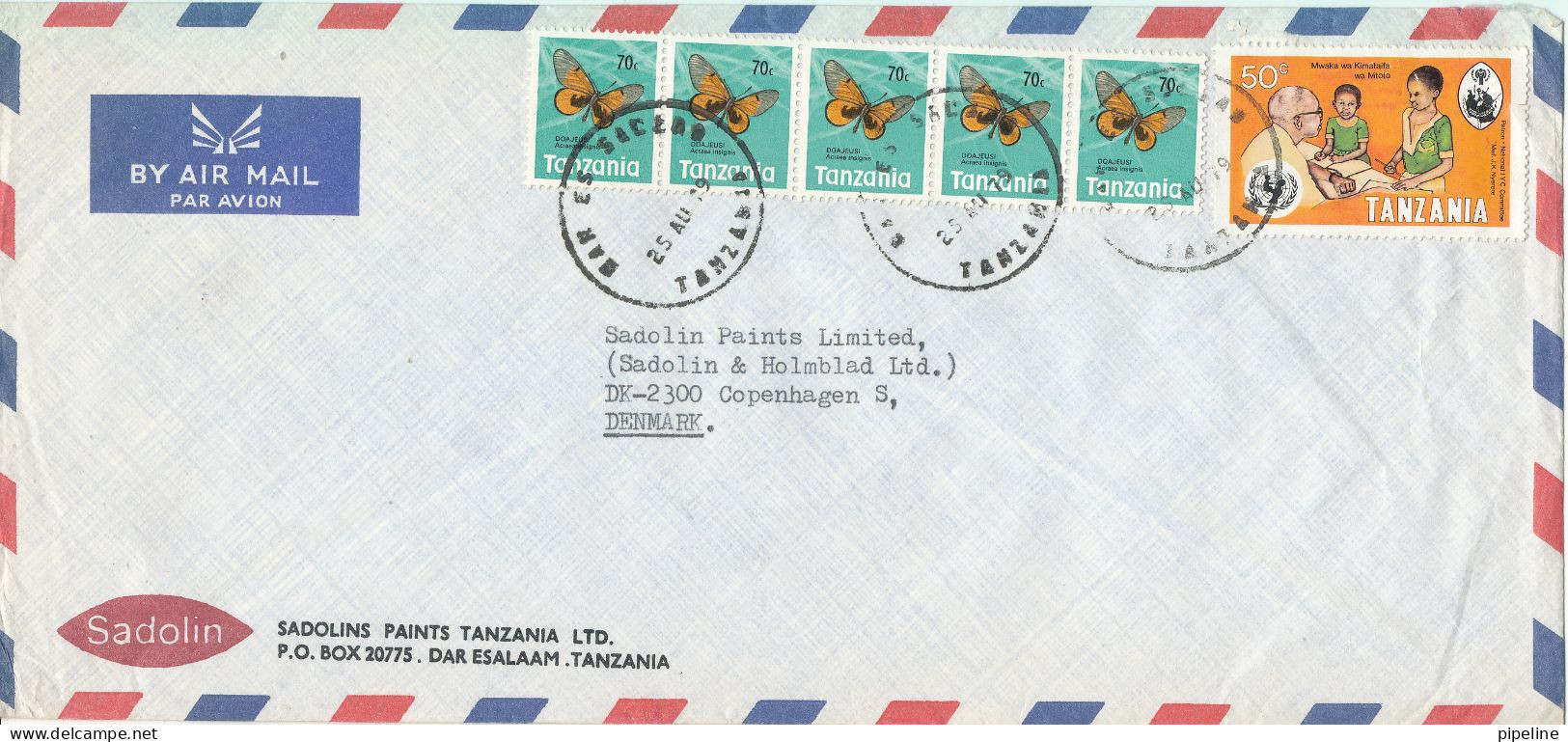Tanzania Air Mail Cover Sent To Denmark 25-8-1979 Topic Stamps - Tanzanie (1964-...)